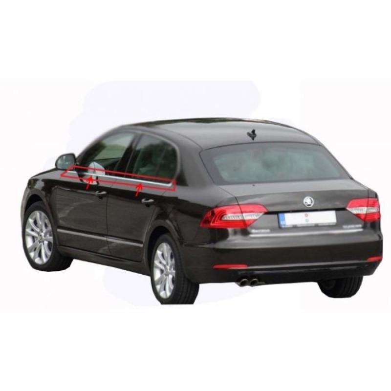 Окантовка окон (4 шт, нерж) для Skoda Superb 2009-2015 гг