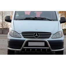 Кенгурятник WT003-Plus с усами (нерж.) для Mercedes Viano 2004-2014 гг