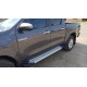 Боковые пороги Allmond Grey (2 шт., алюминий) для Toyota Hilux 2015- гг