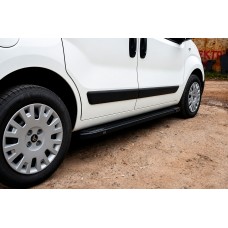 Боковые Подножки Rainbow Black (2 шт, Алюминиевый Профиль) для Citroen Nemo 2007-2017 гг