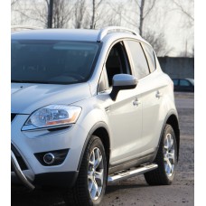 Бічні труби прямі (2 шт., нерж.) для Ford Kuga 2008-2013 рр