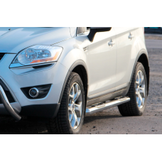 Боковые трубы прямые (2 шт., нержавейка) для Ford Kuga 2008-2013 гг