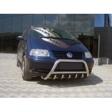 Кенгурятник WT003 (нержавейка) 51 мм, без надписи для Volkswagen Sharan 2010-2023 гг