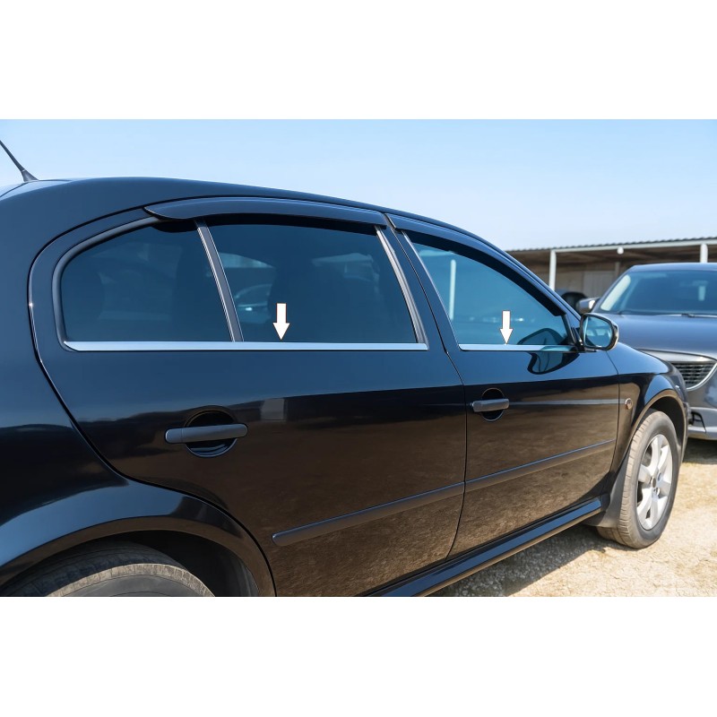 Окантовка окон (4 шт, нерж) для Skoda Octavia II A5 2006-2010 гг