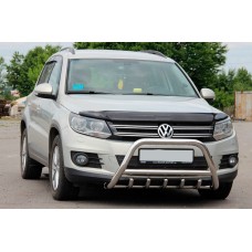 Кенгурятник WT003 (нержавейка) 60 мм, без надписи для Volkswagen Tiguan 2007-2016 гг