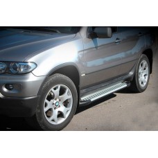 Боковые Подножки Allmond Grey (2 шт, Алюминий) для BMW X5 E53 1999–2006 гг