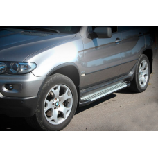 Бокові пороги Allmond Grey (2 шт, алюм.) для BMW X5 E53 1999-2006 рр