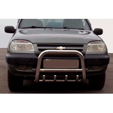 Кенгурятник QT006 (нержавейка) для Chevrolet Niva 1998-2020 гг