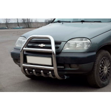 Кенгурятник QT007 (нержавейка) для Chevrolet Niva 1998-2020 гг