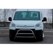 Защита переднего бампера WT022 (нержавейка) для Citroen Berlingo 2008-2018 гг