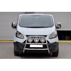 Защита переднего бампера WT022 (нержавейка) для Ford Custom 2013-2022 гг