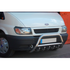 Защита переднего бампера WT002 (2006-2014, Нержавейка) для Ford Transit