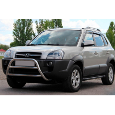 Защита переднего бампера WT022 (нержавейка) для Hyundai Tucson JM 2004- гг
