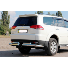 Задній захист AK003-Special (2 шт., нерж) для Mitsubishi Pajero Sport 2008-2015 рр