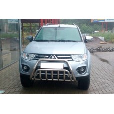 Передняя защита WT002 (нержавейка) для Mitsubishi Pajero Sport 2008-2015 гг