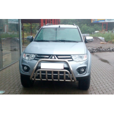 Передняя защита WT002 (нержавейка) для Mitsubishi Pajero Sport 2008-2015 гг