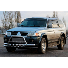 Передняя защита ST015-2025WT (нержавейка) для Mitsubishi Pajero Sport 1996-2007 гг