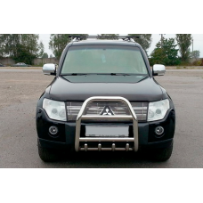 Кенгурятник QT007 (нержавейка) для Mitsubishi Pajero Wagon IV 2006-2021 гг