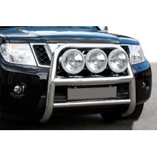 Защита переднего бампера WT018 (нержавейка) для Nissan Navara 2006-2015 гг
