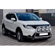 Защита переднего бампера WT018 (нержавейка) для Nissan Qashqai 2014-2021 гг