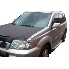 Бокові пороги Allmond Grey (2 шт., алюм.) для Nissan X-trail T30 2002-2007 рр