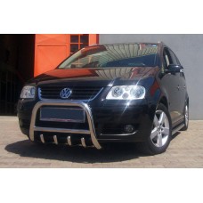 Кенгурятник QT006 (нержавейка) для Volkswagen Touran 2003-2010 гг
