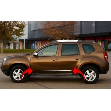 Молдинг дверний (4 шт., нерж.) OmsaLine - Італійська нержавійка для Renault Duster 2008-2017 рр