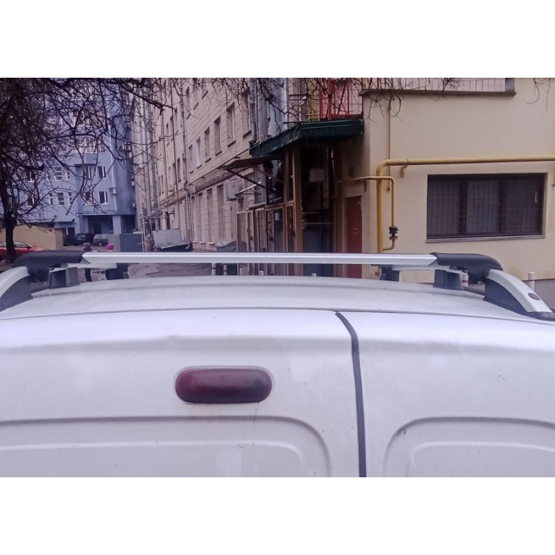 Перемички на рейлінги під ключ (2 шт) Чорний для Renault Kangoo 1998-2008 рр