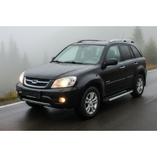 Бокові пороги Maya V1 (2 шт., алюміній) для Chery Tiggo 3 2005- рр