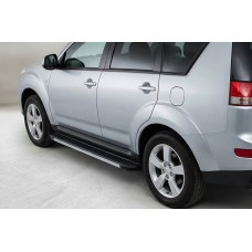 Бокові пороги Maya V1 (2 шт., алюміній) для Citroen C-Crosser 2007-2013 рр
