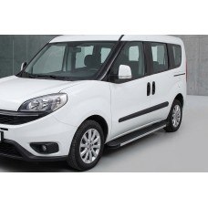 Бокові пороги Maya (2 шт., алюміній) Стандартна база для Fiat Doblo II 2010-2022 рр