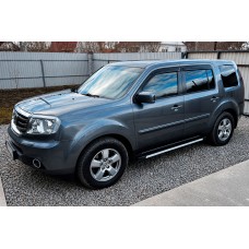 Бокові пороги Maya V1 (2 шт., алюміній) для Honda Pilot 2008-2015 рр