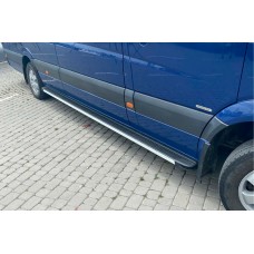 Бокові пороги Maya (2 шт., алюміній) Long/ExtraLong для Mercedes Sprinter W906 2006-2018 рр