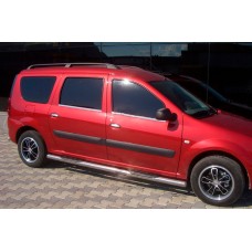 Бічні труби (2 шт., нерж.) 60 мм, голі труби для Dacia Logan MCV 2004-2014 рр