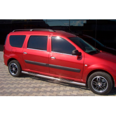 Боковые трубы (2 шт., нержавейка) 60 мм, голые трубы для Dacia Logan MCV 2004-2014 гг