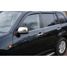 Накладка на дзеркала (2 шт.) Carmos - Турецька сталь для Chery Tiggo 1 2005-2016 рр