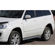 Боковые пороги Premium (2 шт., нерж.) Ø60 для Chery Tiggo 1
