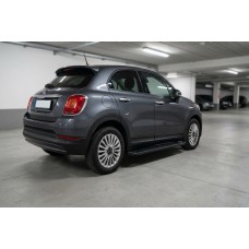 Бокові пороги Allmond Black (2 шт., алюміній) для Fiat 500X 2014-2024 рр