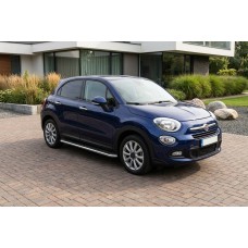 Бокові пороги Maydos V1 (2 шт., алюміній -2026 нерж) для Fiat 500X 2014-2024 рр