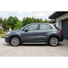 Бокові пороги Maydos V2 (2 шт., алюміній -2026 нерж) для Fiat 500X 2014-2024 рр
