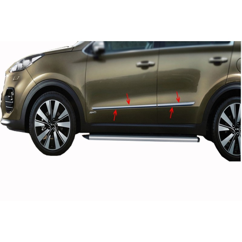 Молдинг дверний (4 шт, нерж) OmsaLine - Італійська нержавійка для Kia Sportage 2015-2021 рр