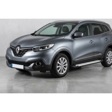 Бокові пороги Allmond Grey (2 шт., алюміній) для Renault Kadjar 2015-2022 рр