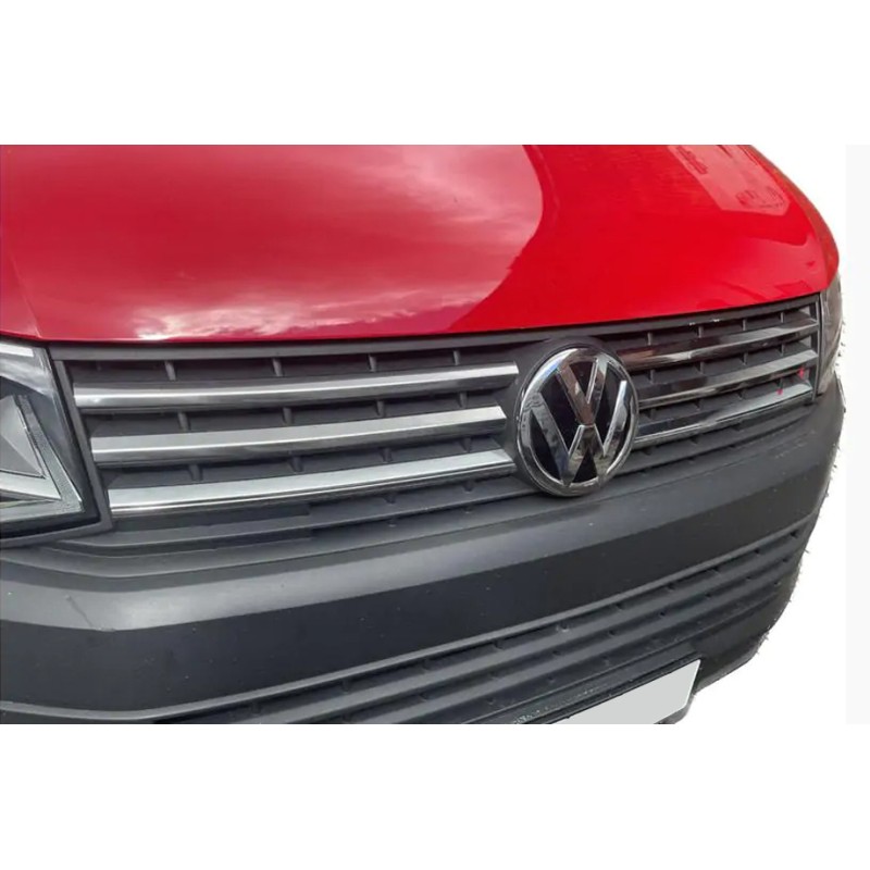 Накладки на решітку Хром 2015-2019 (4 шт, нерж) Carmos - Турецька сталь для Volkswagen T6 рр Накладки на решітку Хром 2015-2019 (4 шт, нерж) Carmos - Турецька сталь для Volkswagen T6 рр