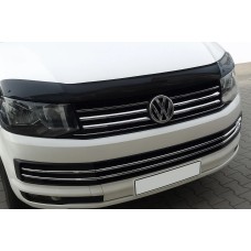 Накладки на решітку бампера 2015-2019 (6 шт, нерж) для Volkswagen T6 рр