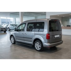 Бокові пороги Allmond Black (2 шт., алюміній) Максі база для Volkswagen Caddy 2015-2020 рр