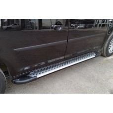 Бокові пороги Allmond Grey (2 шт., алюміній) Максі база для Volkswagen Caddy 2015-2020 рр