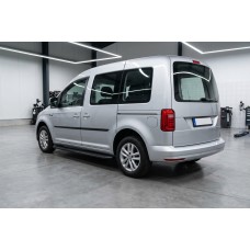 Боковые Подножки Tayga Black (2 шт., Алюминий) Макси База для Volkswagen Caddy 2015-2020 гг