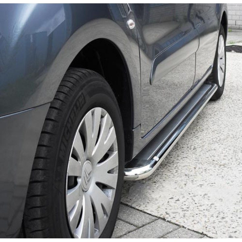 Боковые пороги Premium (2 шт., нерж.) d60 для Citroen Berlingo 2008-2018 гг