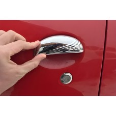 Накладки на ручки (нерж) 4 штуки, Carmos - Турецкая сталь для Citroen C-1 2005-2014 гг