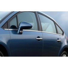 Наружняя окантовка стекол (нерж.) Sedan, OmsaLine - Итальянская нержавейка для Citroen C-4 2004-2010 гг